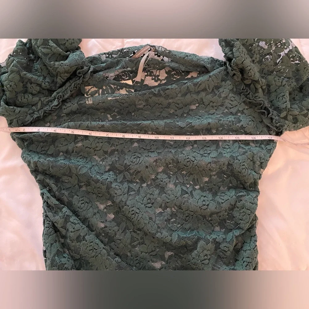 Anthropologie Forest Green Lace Blouse
